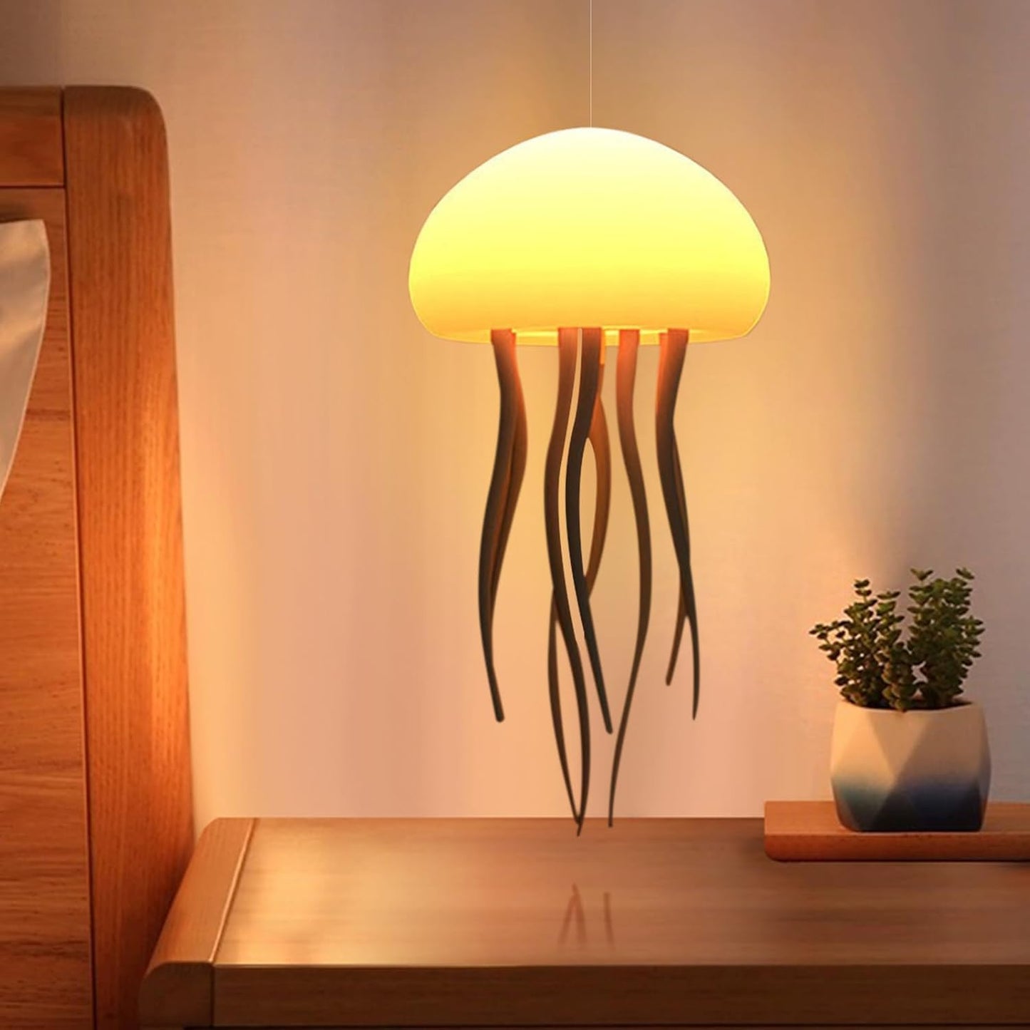 Plastic Jellyfish Lamp 7-Colour Changing Nursery LED Night Light with Rotating Mode for Kids,Baby Room ,Aesthetic Gifts for Girls,Boys,Friends&Ocean Lovers Night Lamp